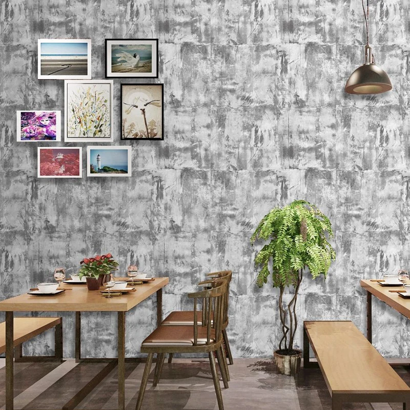 American Retro Cement Grey Wallpaper Mottled Living Room Bar Cafe Industrial Wind Loft Wallpapers Parede De Parede Graffiti