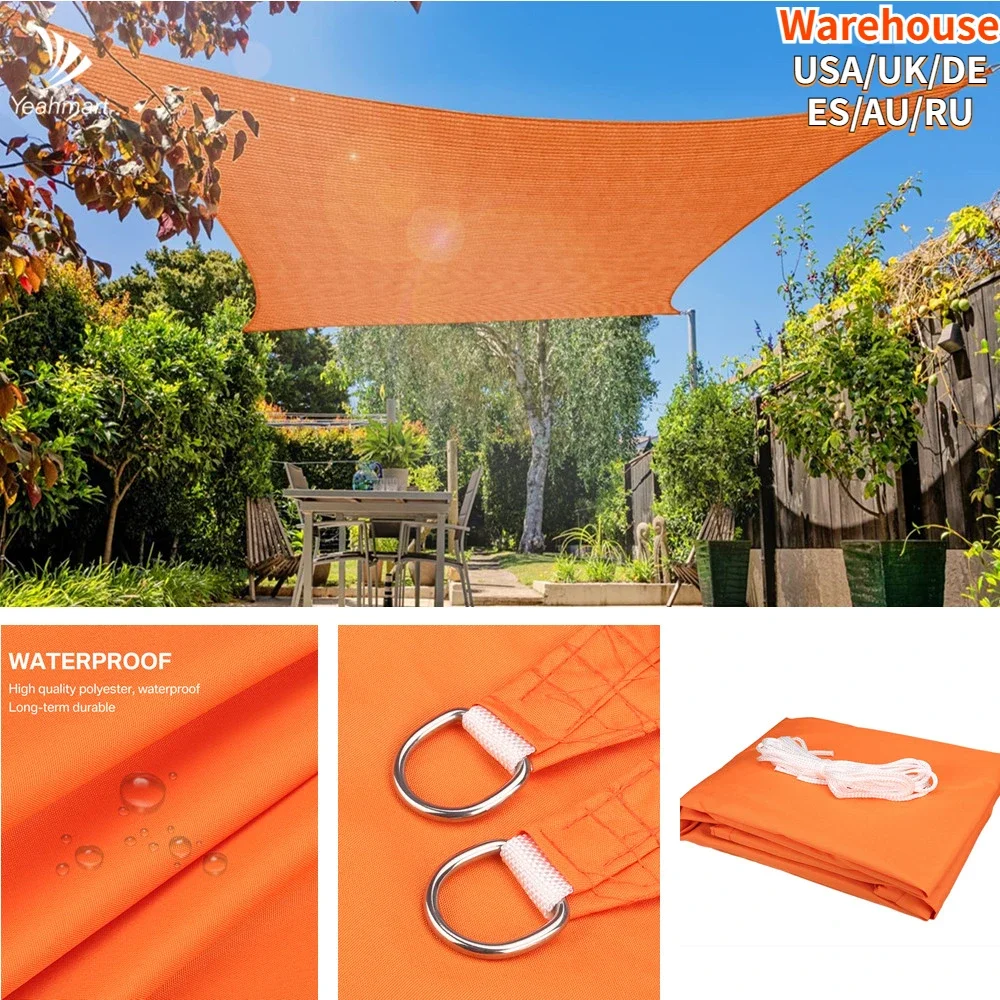 5X3M 4X3M 3X2M Shade Sails 185GSM Rectangle Awning Canopy Tent UV Block for Patio Garden Pools Outdoor Facility