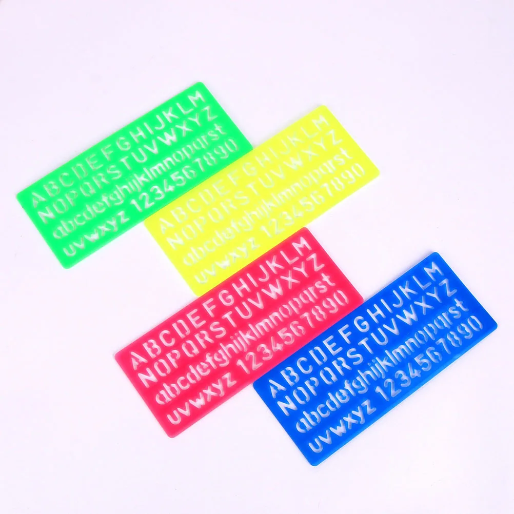 

32pcs Alphabet Ruler Stencil Kids Tools Multipurpose DIY Hollowed Out Templates Reusable Number Children Drawing Painting Wall