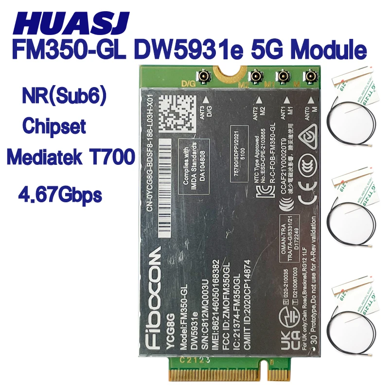 Fibocom FM350-GL DW5931e 5G M.2 Module For Dell Latitude 7440 Latitude 5531 9330 3571 Laptop Intel 5G Solution 5000 FM350 gl