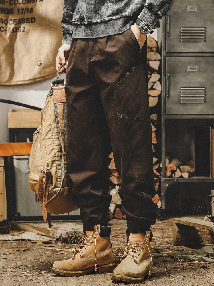 

American Sle Pure Cotton Workwear Pants Men's Spring Autumn Loose Straight Casual Wide Leg Trousers Faionable Retro