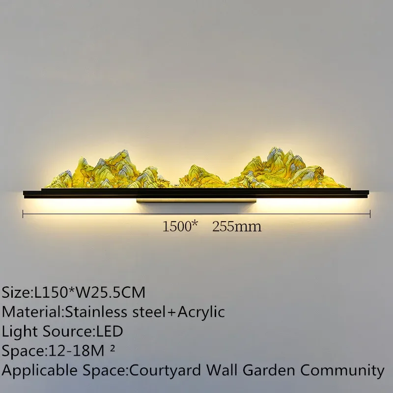 BERTH Electricity Outdoor Mural Lamp Creative Landscape Waterproof Mural Courtyard Wall Garden Communit Decoration Painting