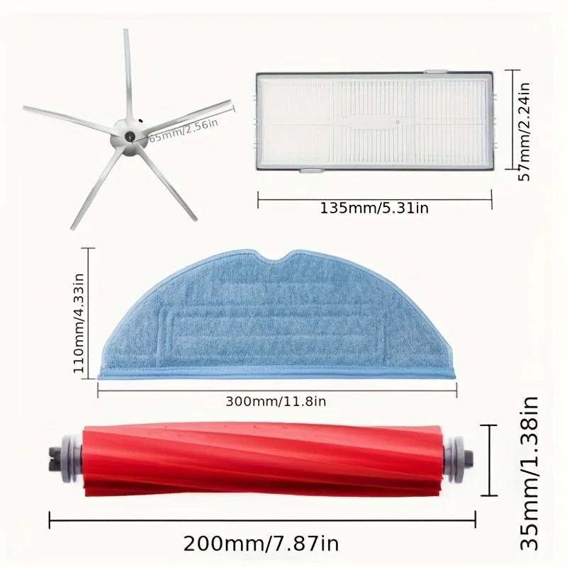 Replacement Parts for Xiaomi Roborock S7 T7S T7plus Vacuum Cleaner Main Brush Side Brush Hepa Filter Mop Accessories