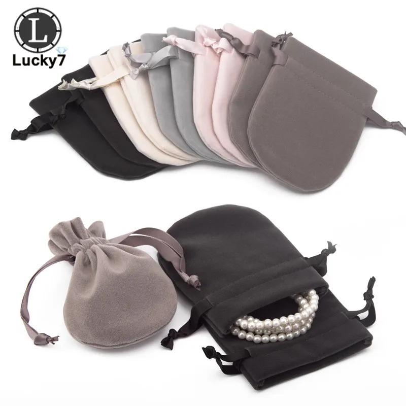 

10Pcs/Lot 7x9cm 9x12cm Double Sides Velvet Bag Gift Bags Multi Size Jewelry Packaging Wedding Bags with Candy Bag Custom Logo