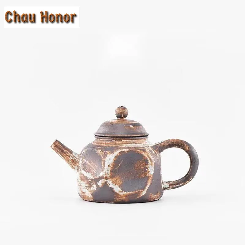 

150ml Creative Rough Pottery Gourd Teapot Japanese Handmade Pot Retro Tea Brewing Kettle with Ball Hole Kung Fu Tea Cafes Gift