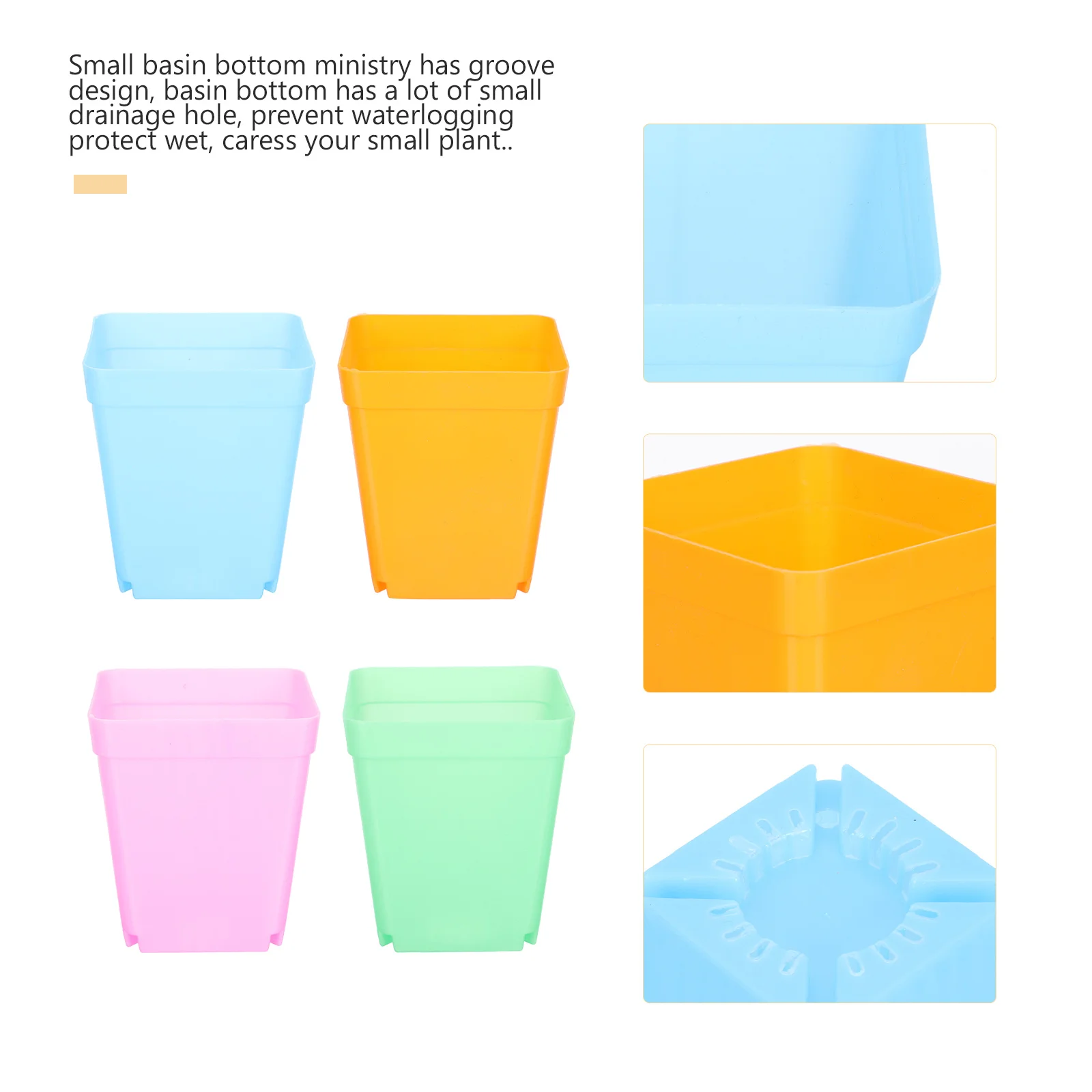 

40pcs Colorful Flower Pots Thickened Bottom Multiple Drainage Holes For Seedlings Starting Plastic Gardening Pots Plant Nursery