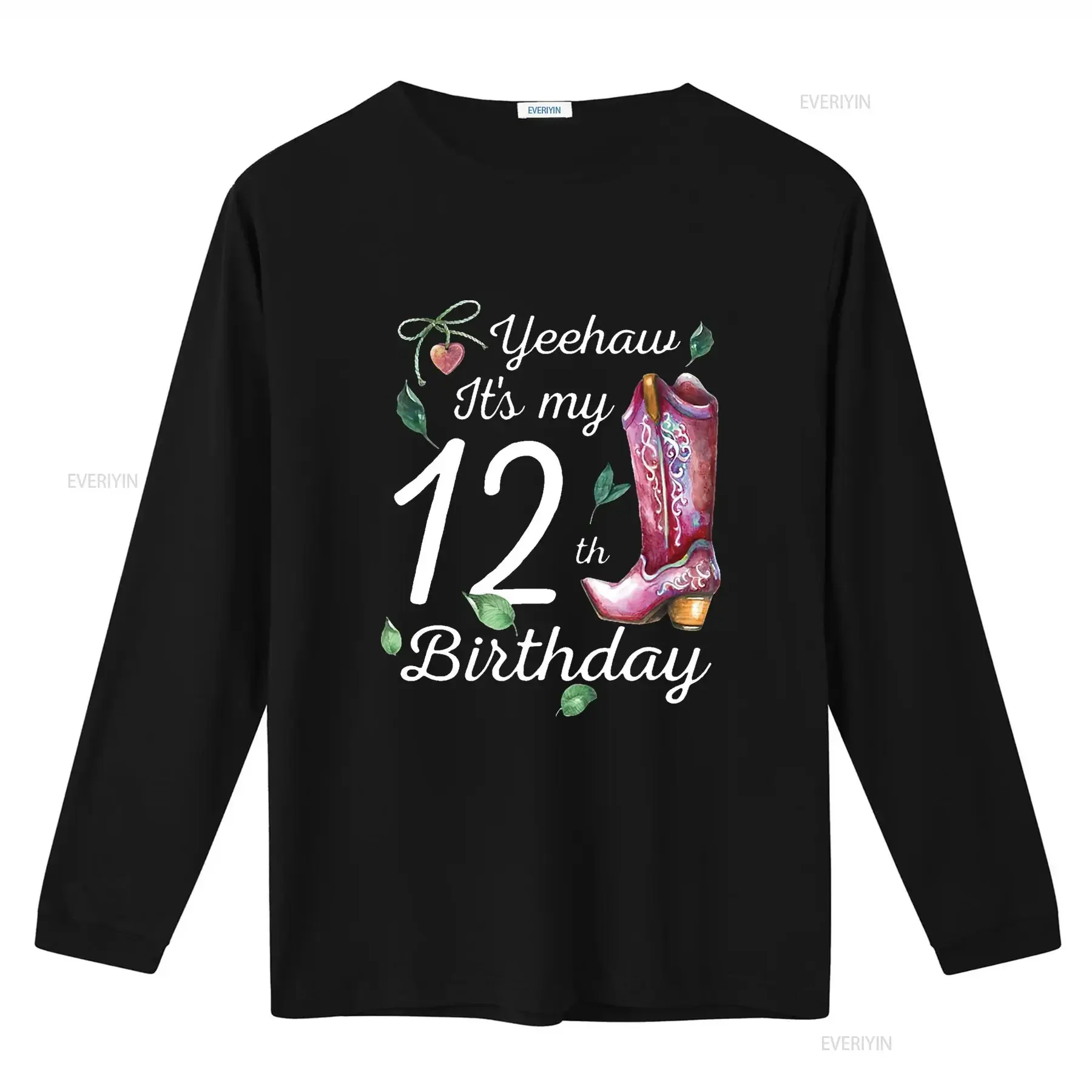 تي شيرت Yeehaw It My 12th Birthday 12 Year Old Country Cowgirl تي شيرت عتيق مغسول أوم متعدد الاستخدامات جرافيك موضة ممتدة غير رسمية