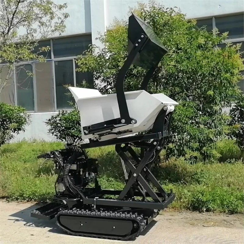 Cheap Price Mini Dumper 500KG Loading Capacity Hydraulic Lifting Crawler Wheelbarrow Electric Start