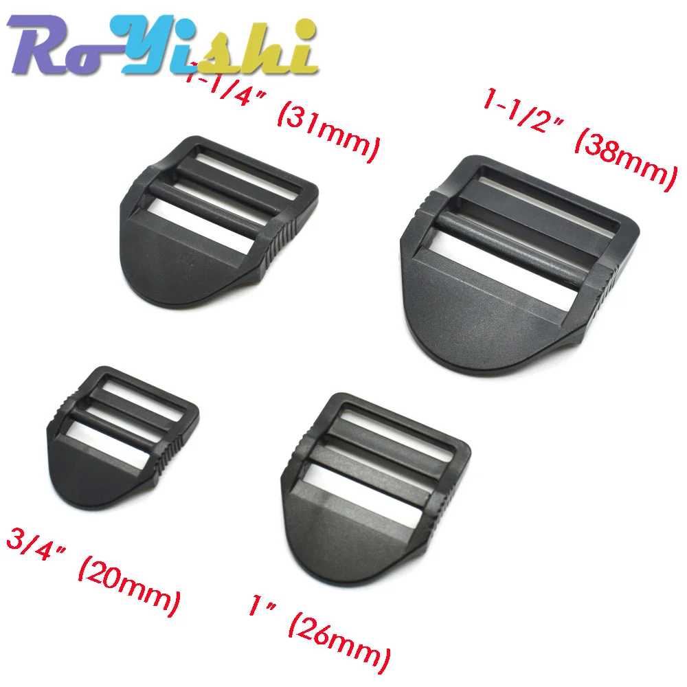 5 Pcs/Pack Ladder Lock Slider Plastic Buckles Backpack Straps Webbin 20mm 26mm 31mm 38mm Black