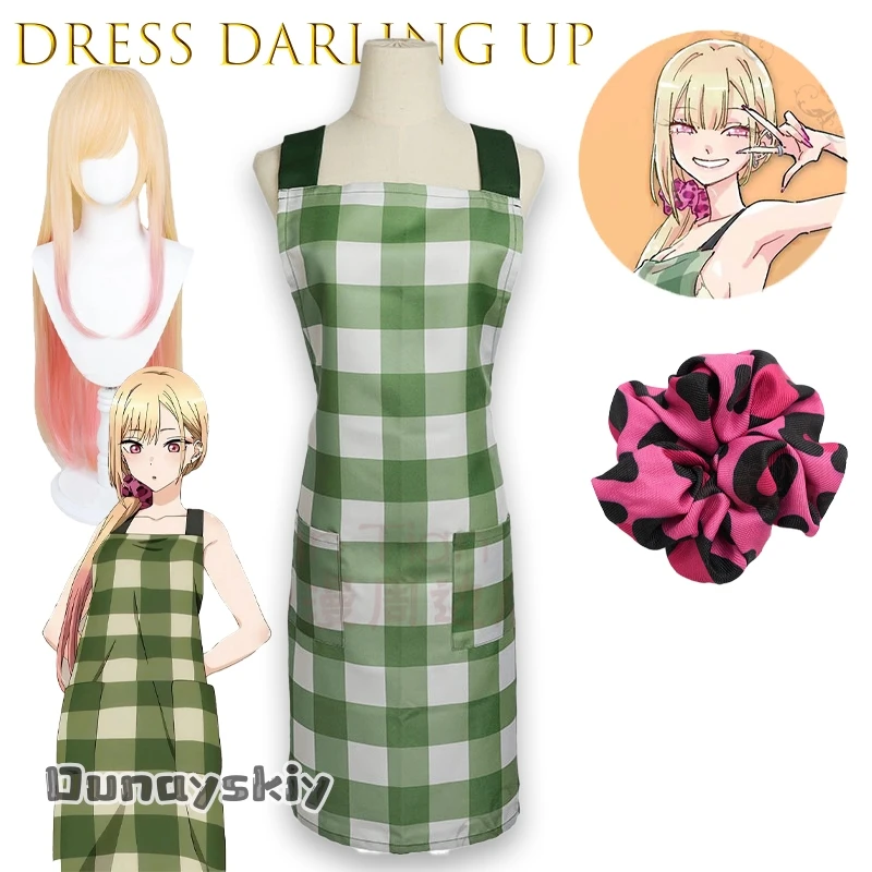 

Платье BMy Darling Up Darling Kitagawa Marin аниме косплей {Amanda Cos} женский аксессуар зажим для ушей браслет ожерелье кольцо фартук Хэллоуин
