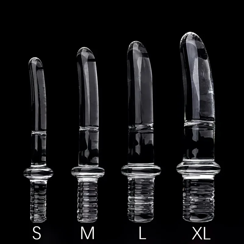 4 Sizes Crystal Glass Dildo Anal Butt Plug Anal Wand For Anal Sex Play, G- Spot Butt Beads Plug Beginner Wear Analplug Sex Toys