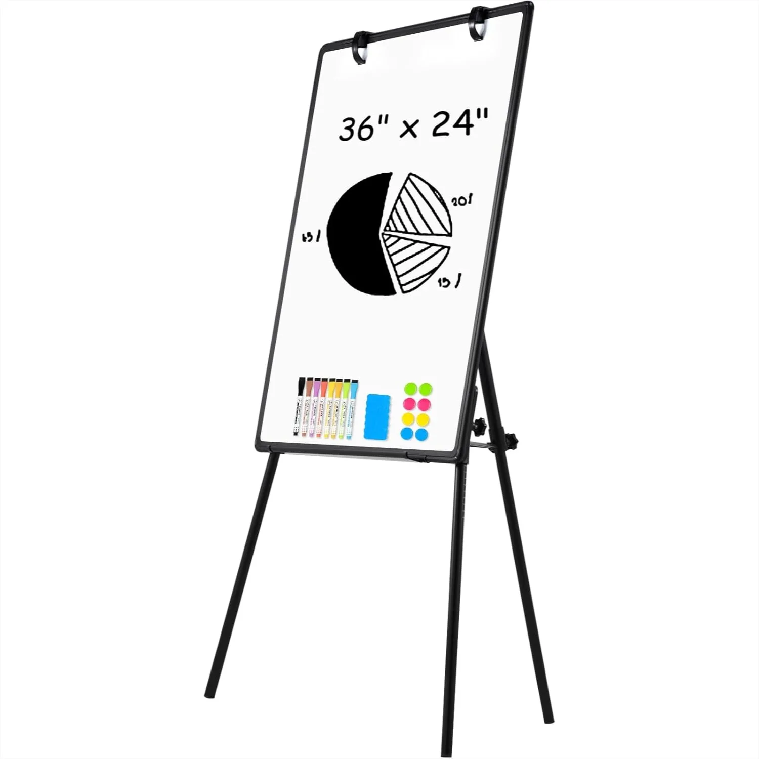 

Magnetic Whiteboard Easel, 36x24 Adjustable Dry Erase Board with Stand, Large Aluminum Frame for Teaching Office Home
