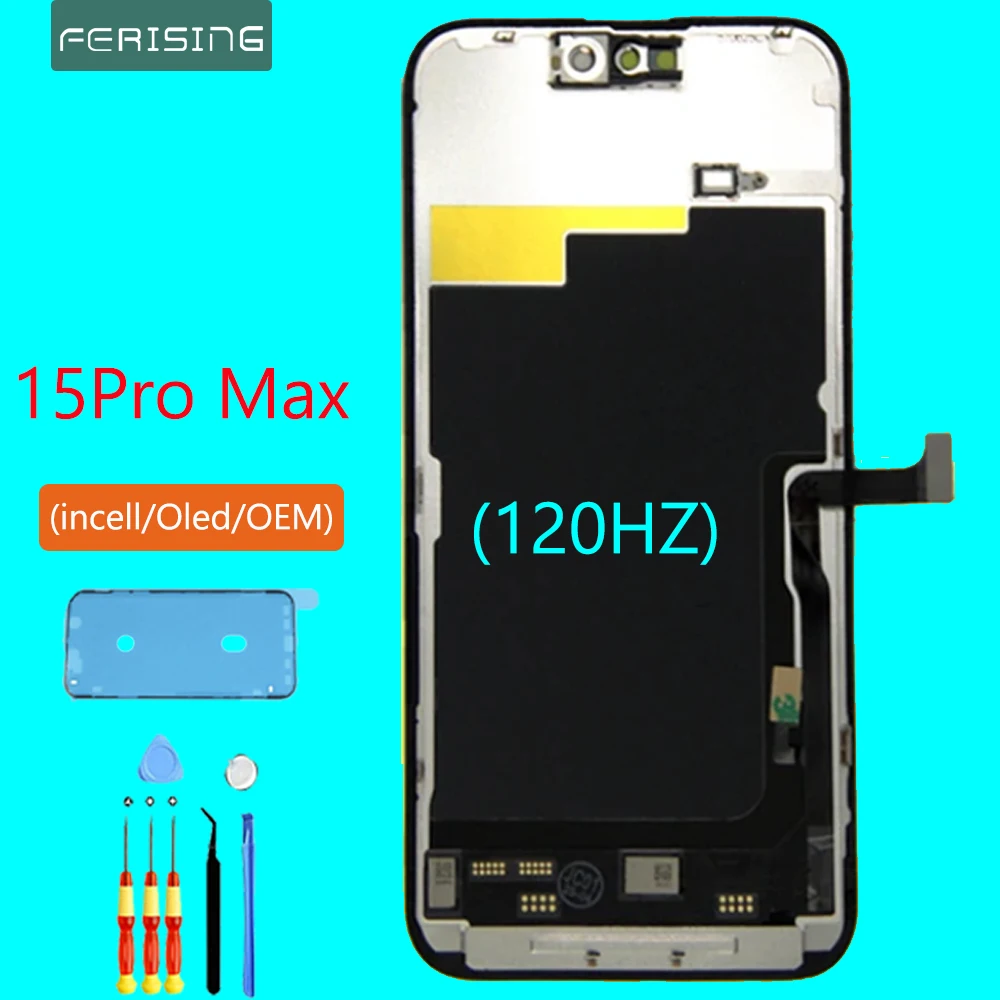 

High quality Incell/OLED/OEM For iPhone 15 Pro Max LCD Display Touch Screen Soft Oled Digitizer Replacement Assembly Phone Parts