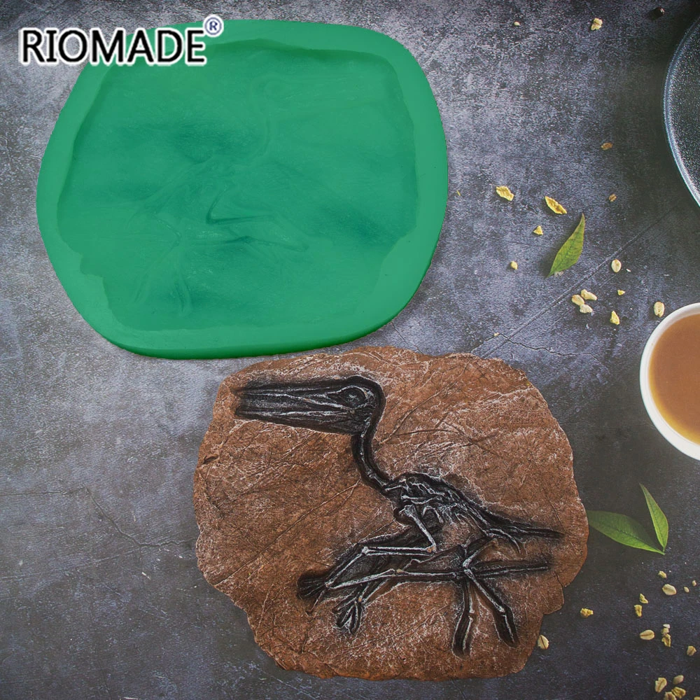 Pterosaur Fossils Style Silicone Mold Handpainted Gypsum Ceramic Baking Mould DIY Craft Making Home Decoration Tools