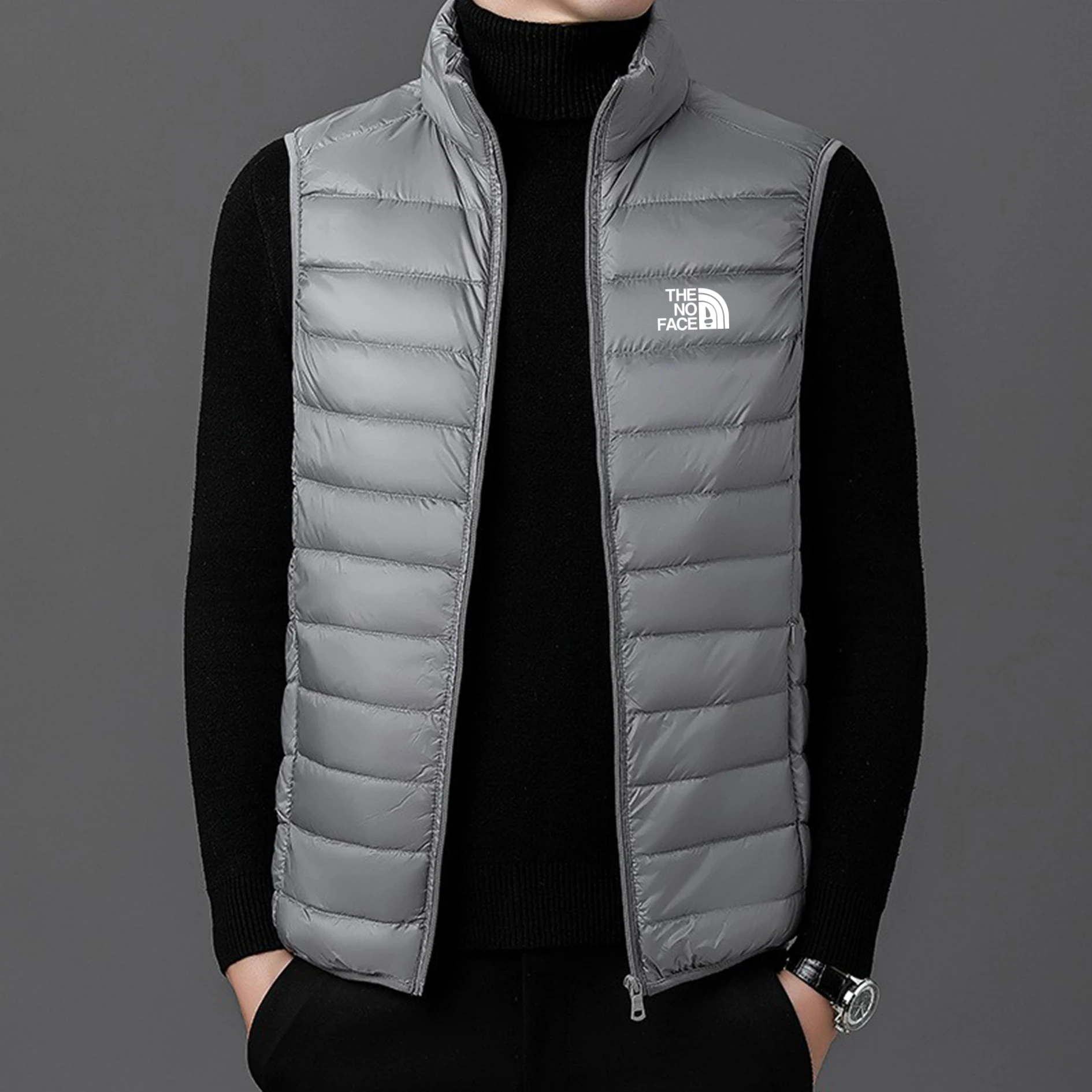 سترة دافئة جديدة للرجال لعام 2026 سترة رياضية غير رسمية للخريف والشتاء للرجال بياقة واقفة سترة دافئة للشباب