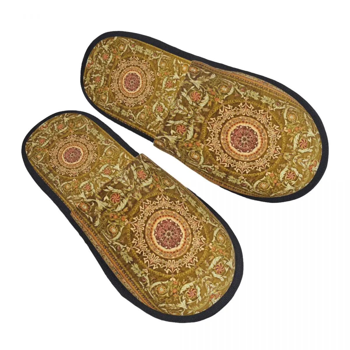 

Французские домашние тапочки Aubusson с антикварным цветочным принтом, женские удобные тапочки из пены с эффектом памяти, винтажные европейские богемные тапочки без шнуровки для отеля