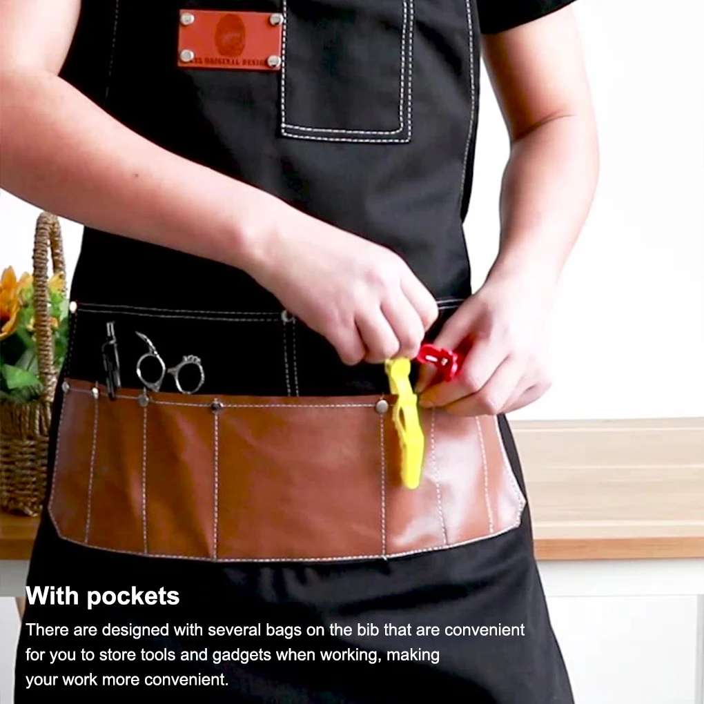 ساحة النجارة النجارة حرفي مطعم المطبخ العمل مريلة جيوب واقية مآزر منزلية الملابس التبعي