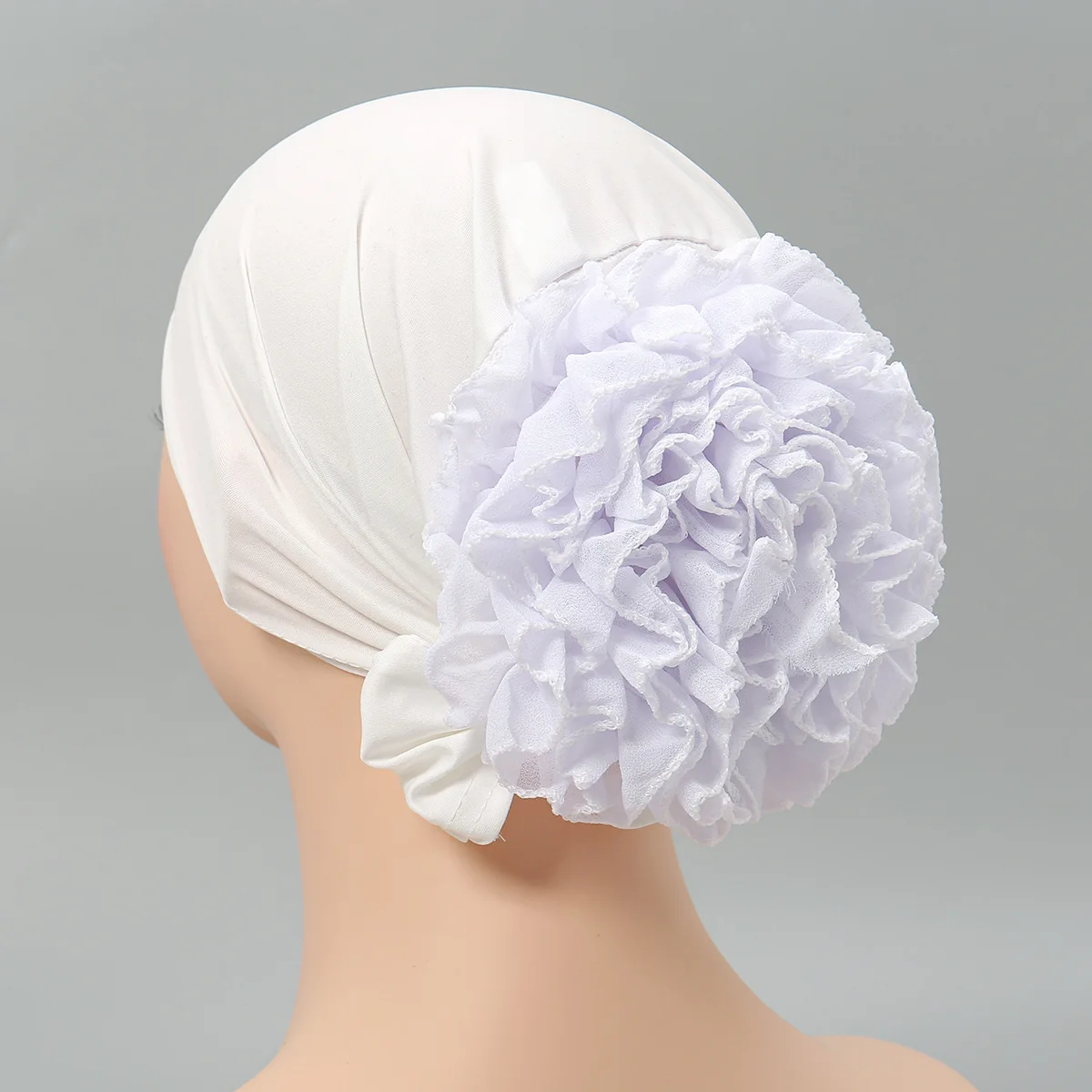 Underscarf Hijab Caps Big Flower Volumizer Scrunchie Muslim Inner Hijabs Turbans Islam Headwear Female Head Wraps Bonnet Beanie