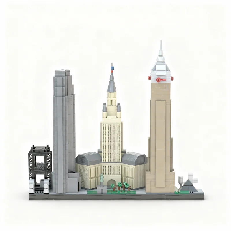 

917pcs MOC Cleveland Skyline Architecture Skylines Model Building Blocks Construction Toy Christmas Gifts DIY Creative Idea