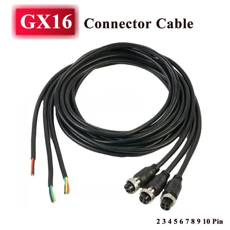 GX16 2 3 4 5 6 7 8 9 10 Pin Male to Female Extension Line Connector Cable M16 Aviation Plug Soceket Connection Wire 0.2-3M