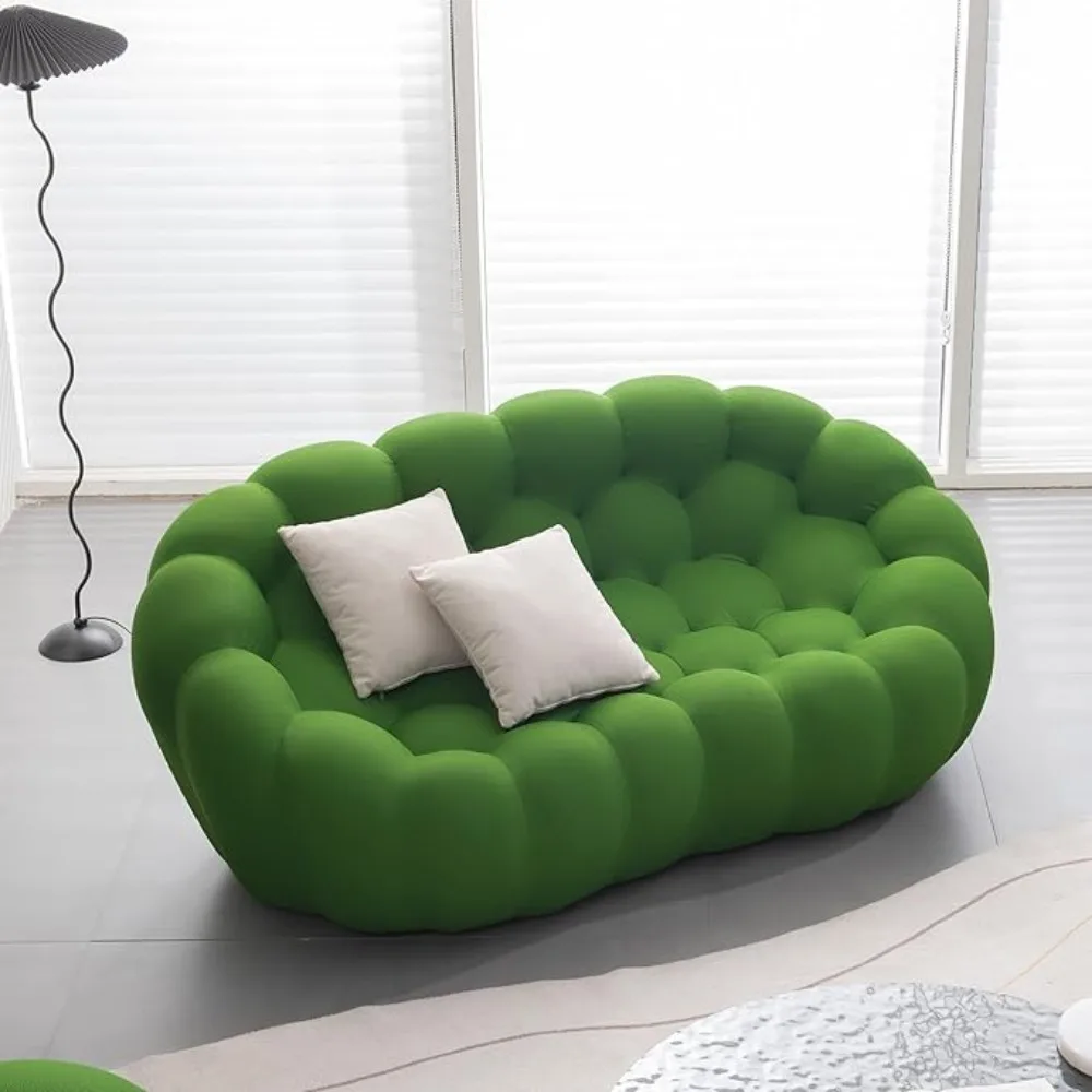 

74.8" Loveseat Sofa Couch,Bubble Sofa Lazy Floor Sofa Upholstered Couch, Overall Shaped 2 Seater Couch with 3D Textile Material