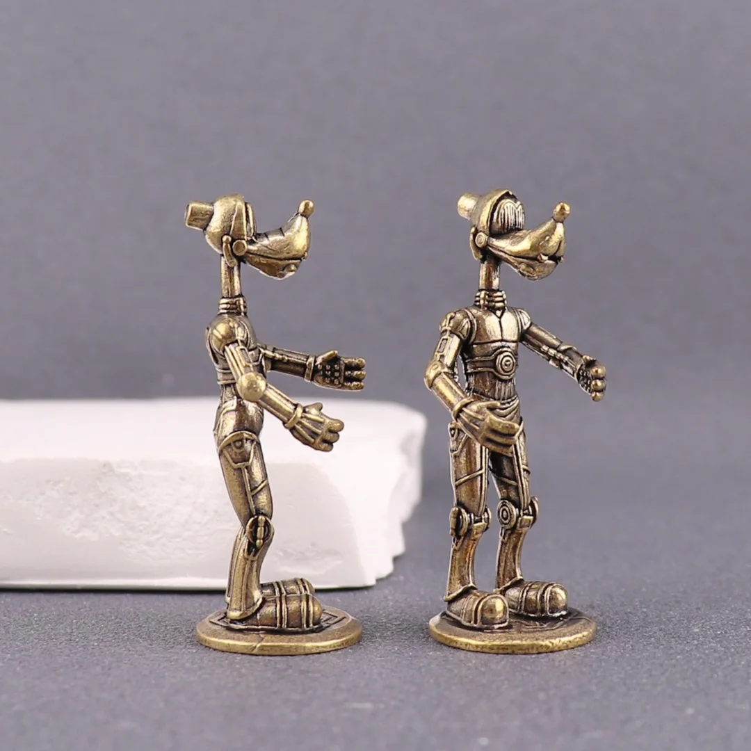 Brass Robot Dog Figure Home Decor Desktop Game Ornament Crafts Decoration