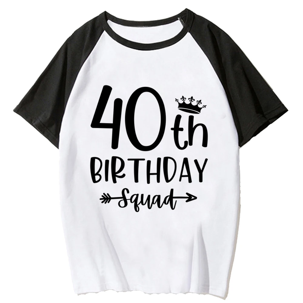 Camiseta de 40 años para mujer, top de cumpleaños, ropa de calle japonesa, ropa harajuku para mujer, Verano