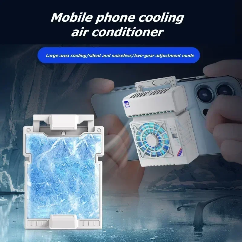 S5 Mobile Phone Semiconductor PUBG Game Cooler Radiator Air Conditioner Shape Cool Heat Sink For IPhone IOS Android Cooling Fan