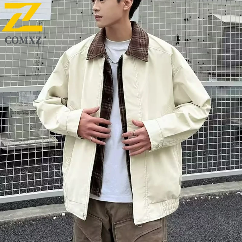 

COMXZ Mens High Quality Jacket Hiking Travel Comfortable Coats Stand Collar Outdoor Lightweight Windproof Autumn Windbreaker