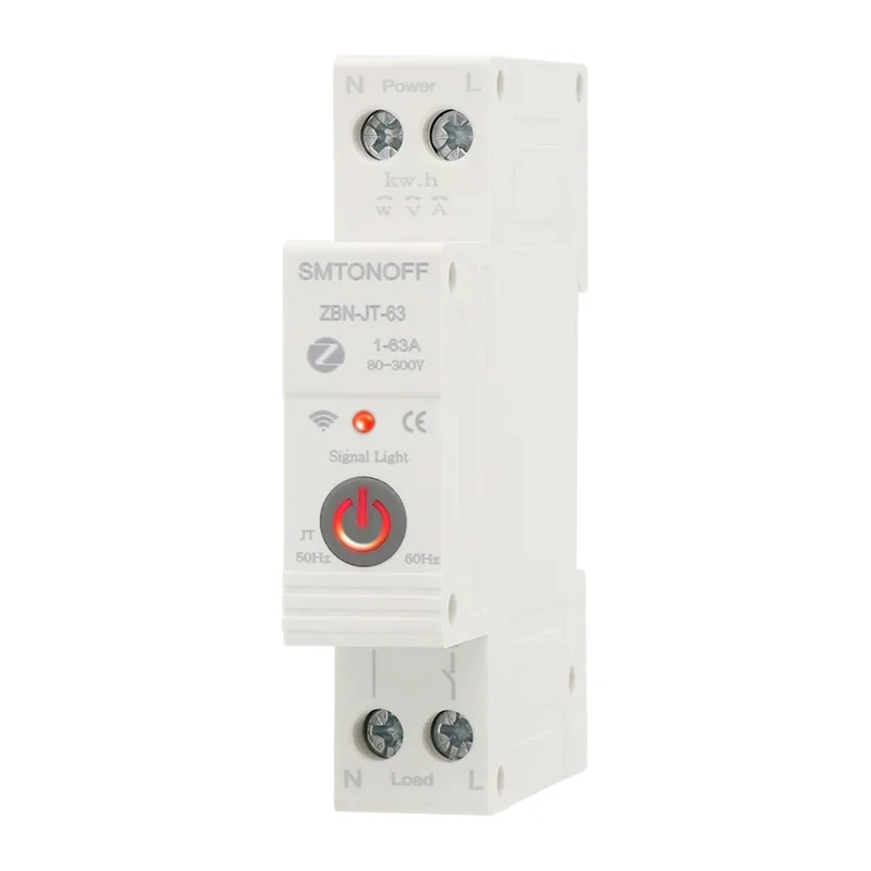 TUYA WiFi Zigbee MCB Smart Circuit Breaker Over Current Under Voltage Protection Power Metering 1-63A Remote Control Switch