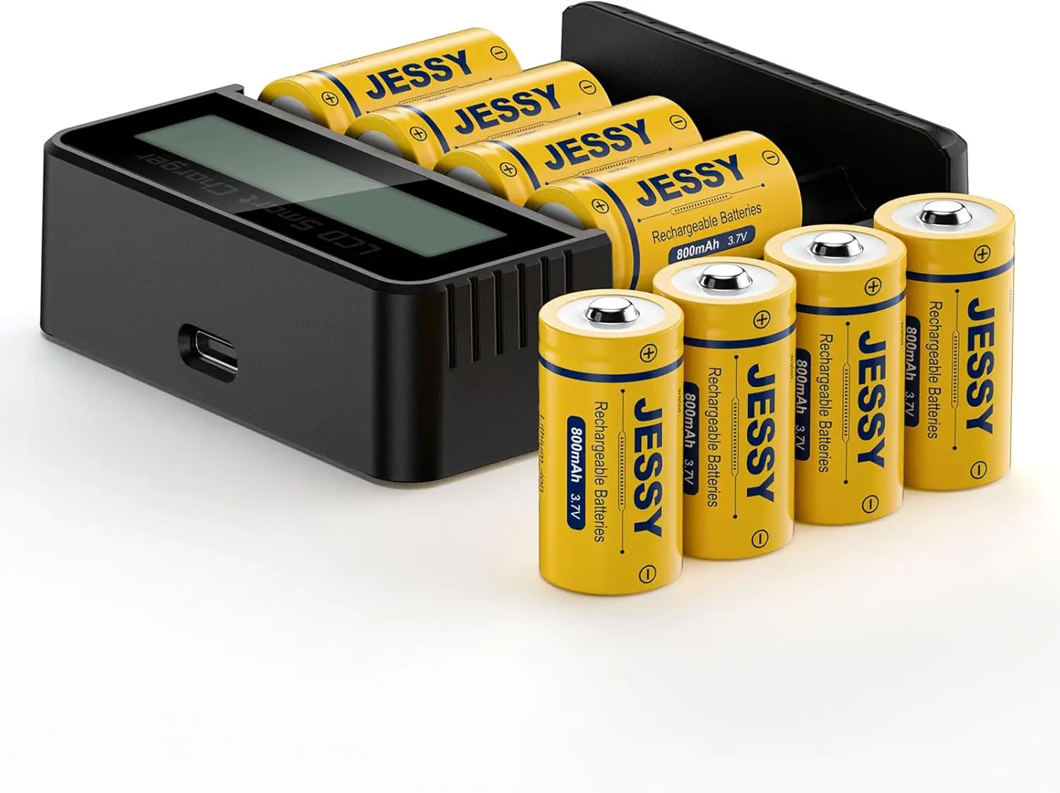 

8 упаковок аккумуляторов и зарядного устройства CR123A 3,7 В для камер Arlo, фонариков