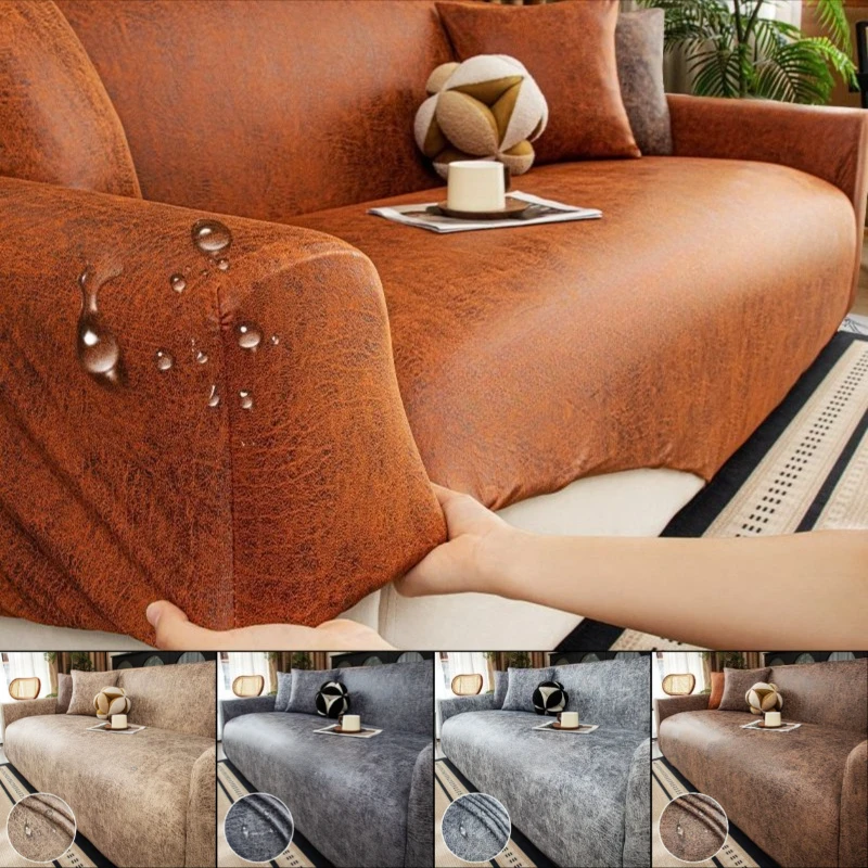 1/2/3/4/5 Seater Adjustable Waterproof Elastic Sofa Cover Armchair Protector Corner L Shape Stretch Slipcovers Couch Covers