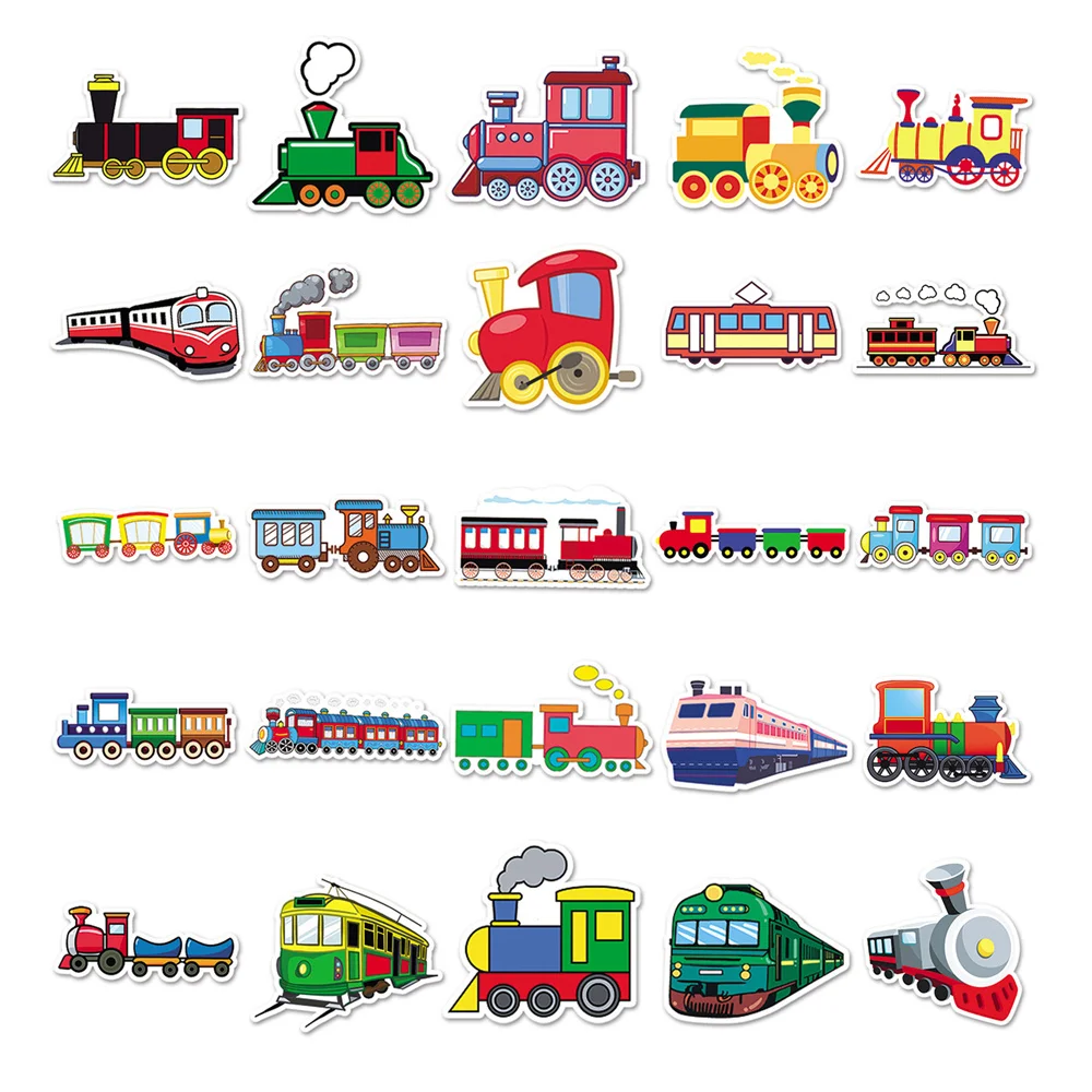 10/30/50PCS Cartoon Train Graffiti Waterproof Stickers Personalized Creative Decoration Trend Refrigerator Cup Guitar  Wholesale