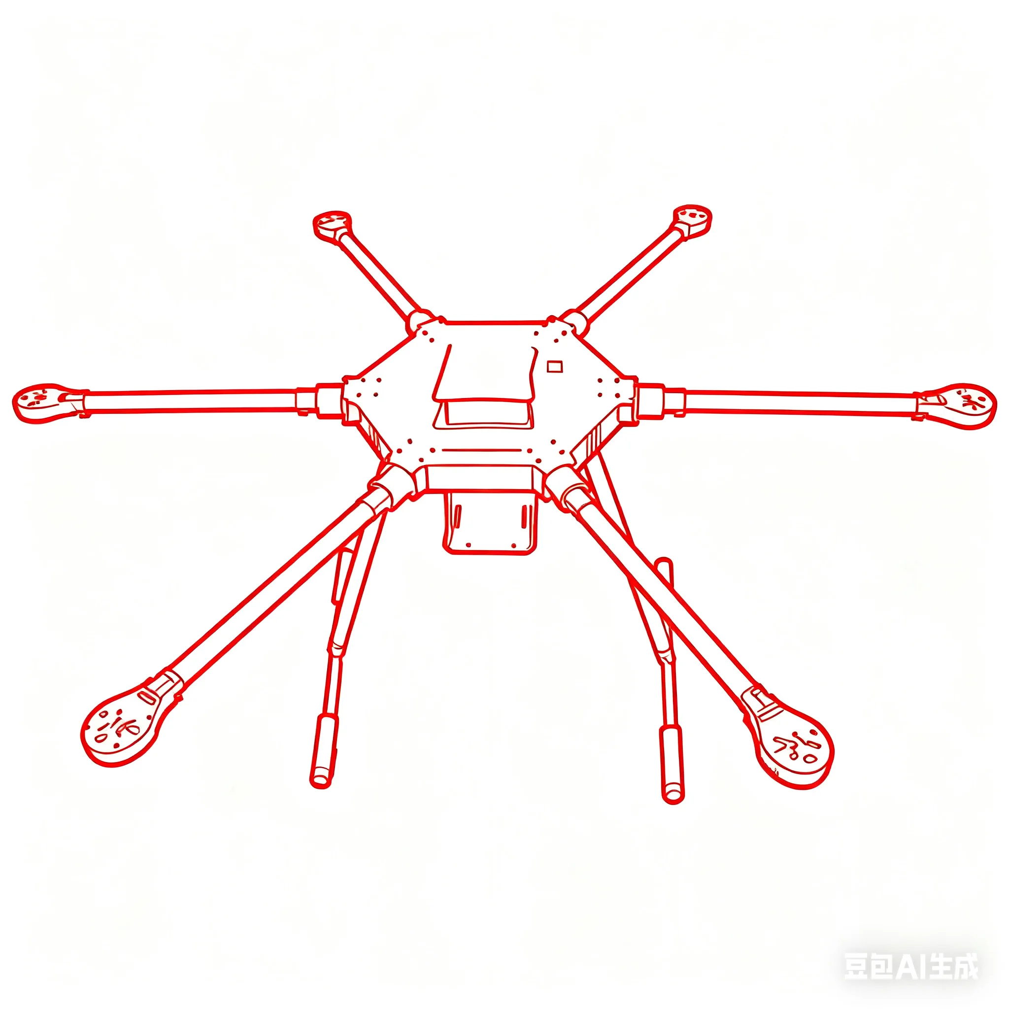 Rctosky LX1100 all carbon fiber 1100mm six rotor frame B-CUBE 80A ESC group 6215 motor 2.4.8 M8N GPS flight control
