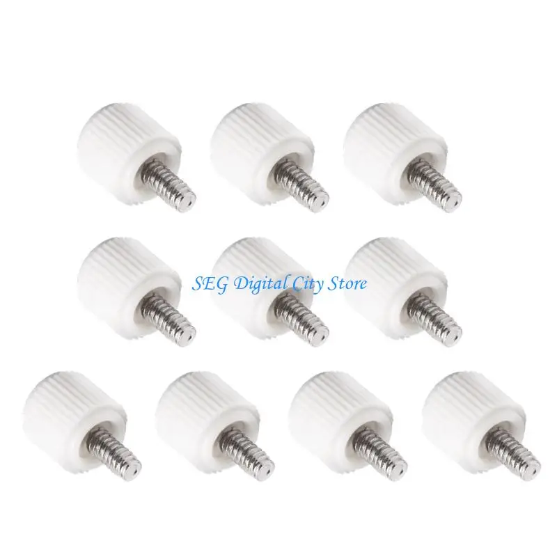 U75B 6#32 Hand Twist Screws Compatibles Most Computer Cases Rubber Head Comfortable Side Panel Installation