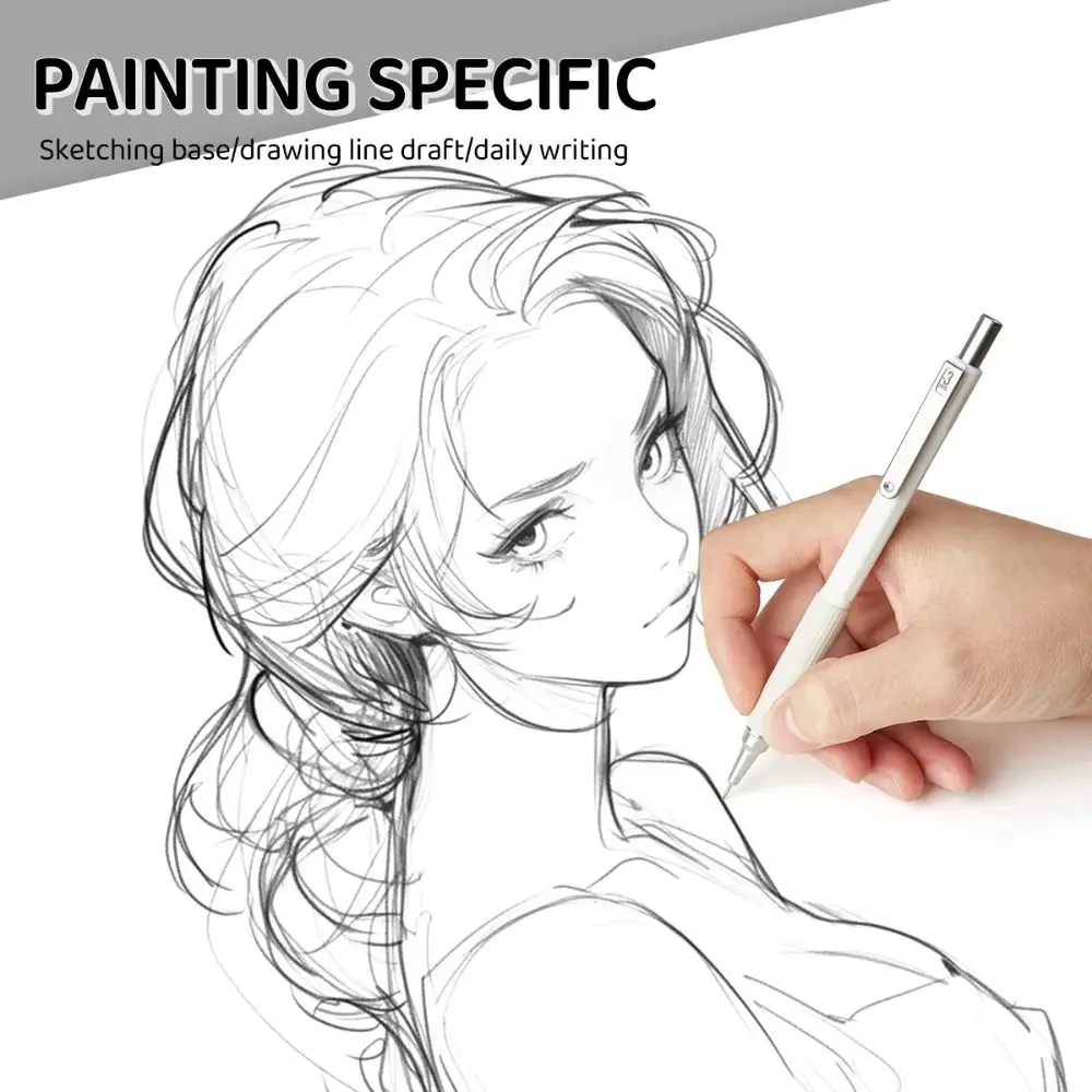 Metal Mechanical Pencil Anti Slip Soft Sheath 0.3/0.5/0.7mm Propelling Pencil Low Gravity Automatic Pencil