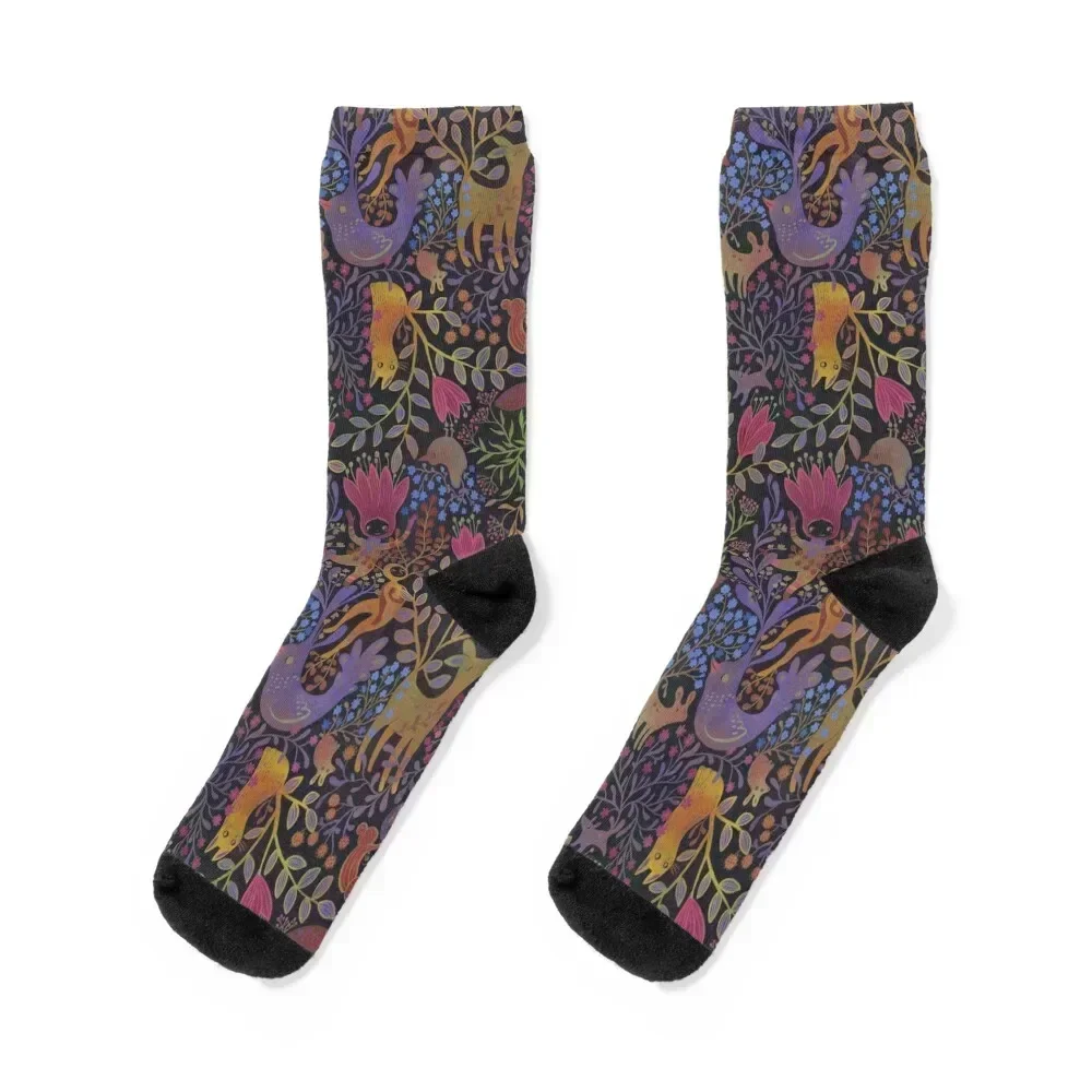 Jewel tone design in dark background Socks fashionable anti slip football set Men Socks Women's