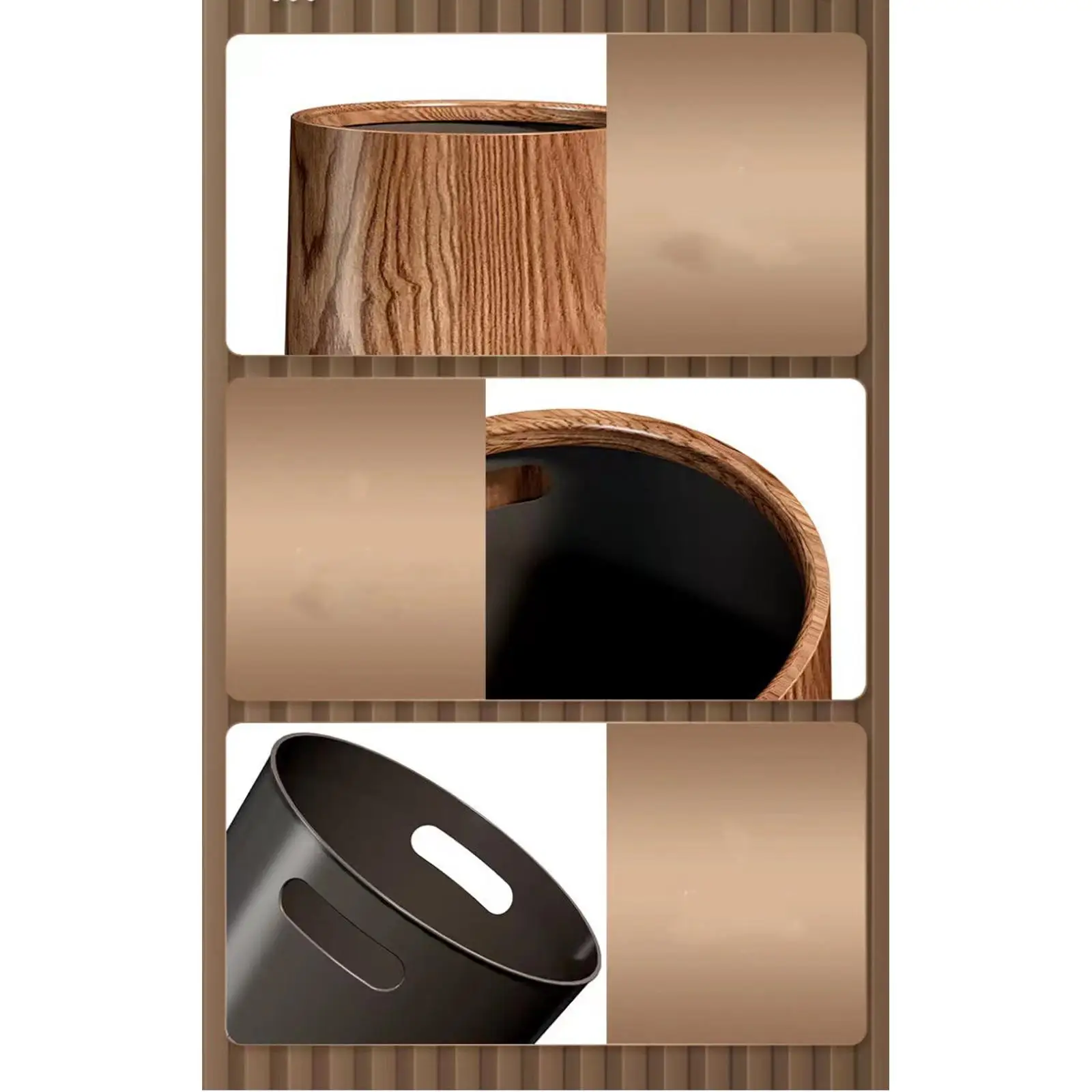 

Wooden Waste Bin Toilet Paper Bin Multipurpose Household Waste Bin for Living