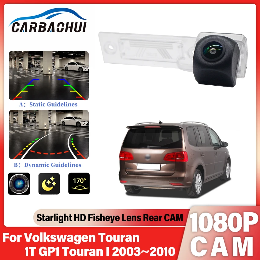 FishEye-Objektiv-Rückfahrkamera für VW Touran 1T GP1 Touran I 2003~2010 HD CCD Nachtsicht-Rückfahrkamera für Einparkhilfe