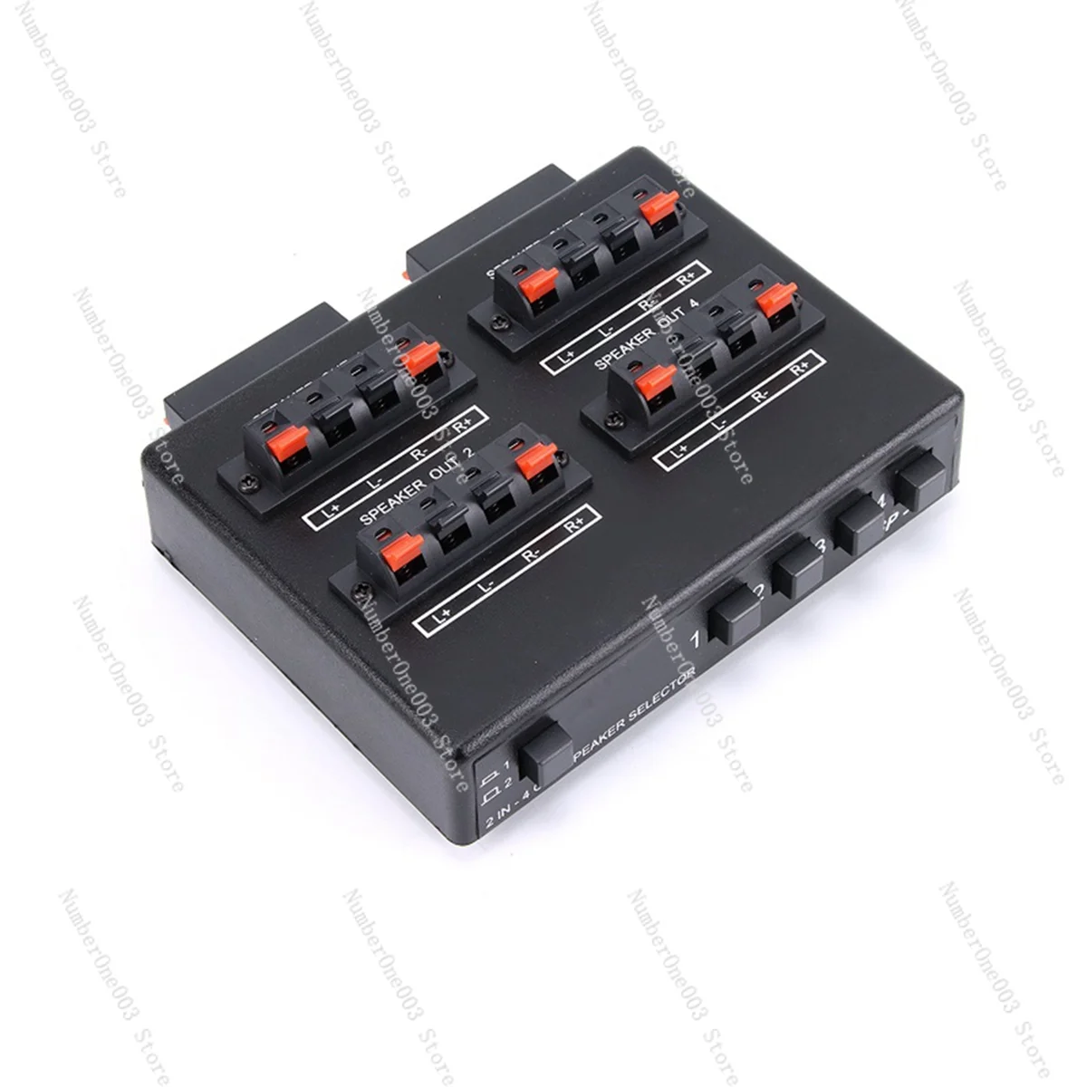 A92Z SP-24 Mini 2-IN-4-OUT Stereo Audio Selector Amplifier Switcher Box Speaker Splitter