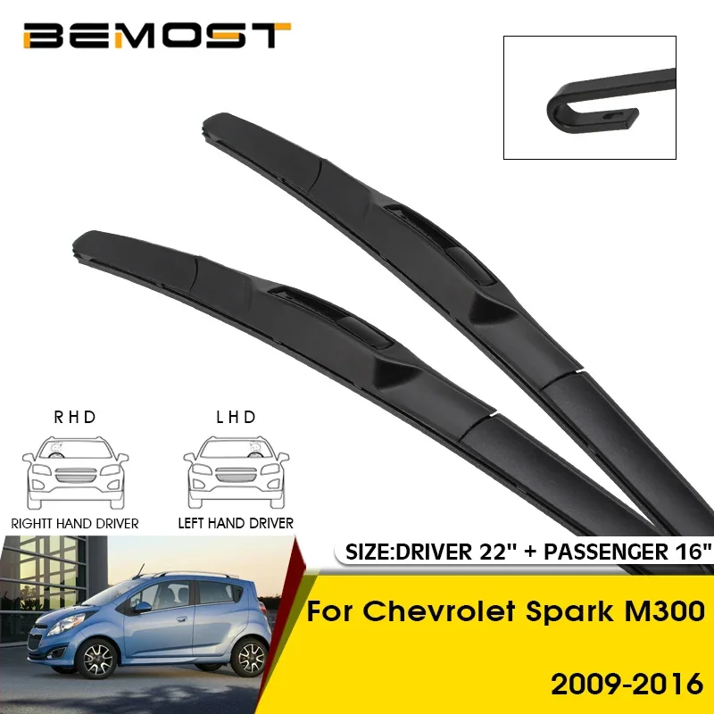 

Car Wiper Blades For Chevrolet Spark M300 2009-2016 Windshield Windscreen Front Window Blades 22"+16" Car Accessories