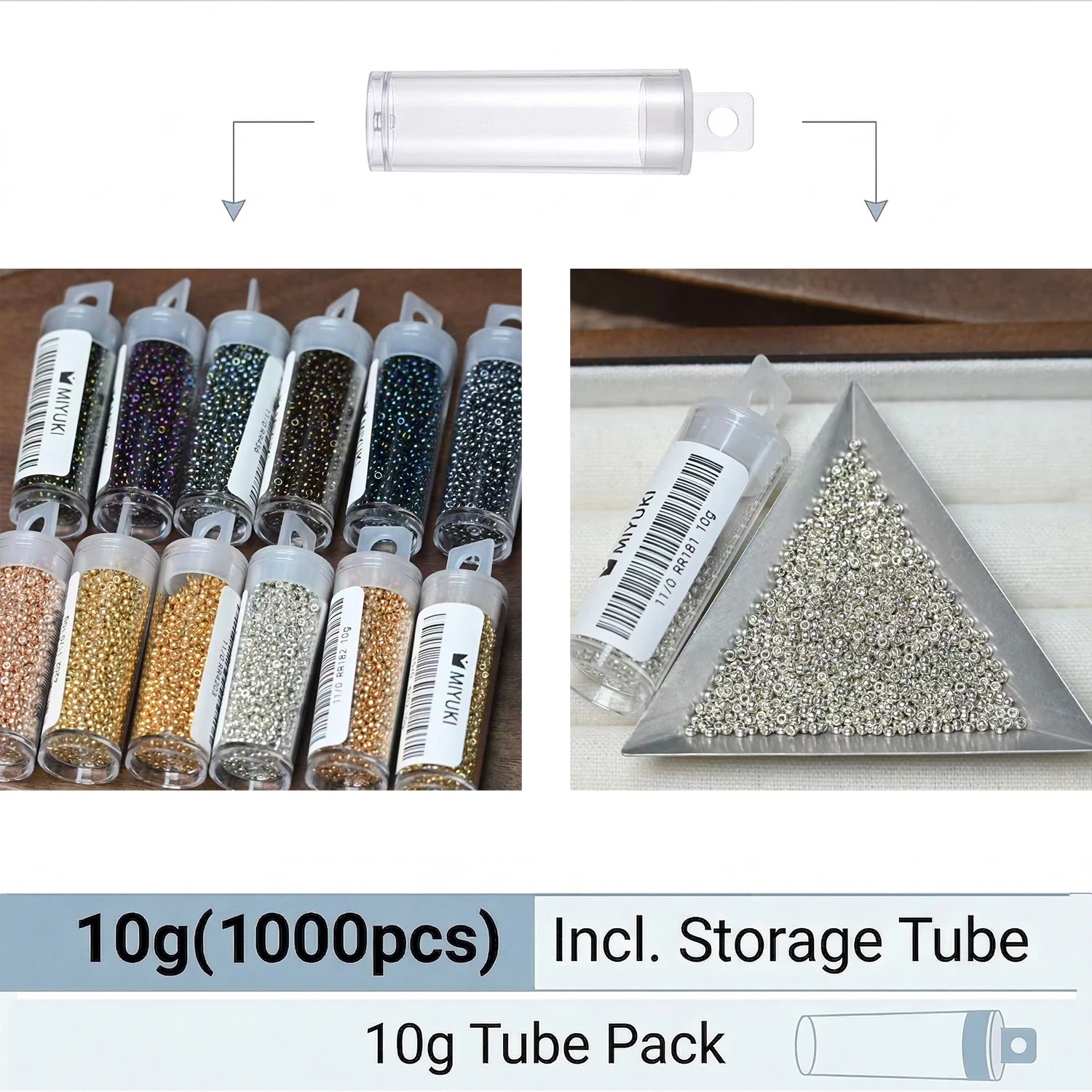 MIYUKI RR 11/0 Metallic Seed Beads 10g ~1000pcs – Japan Galvanized Finish Beads Jewelry DIY Craft