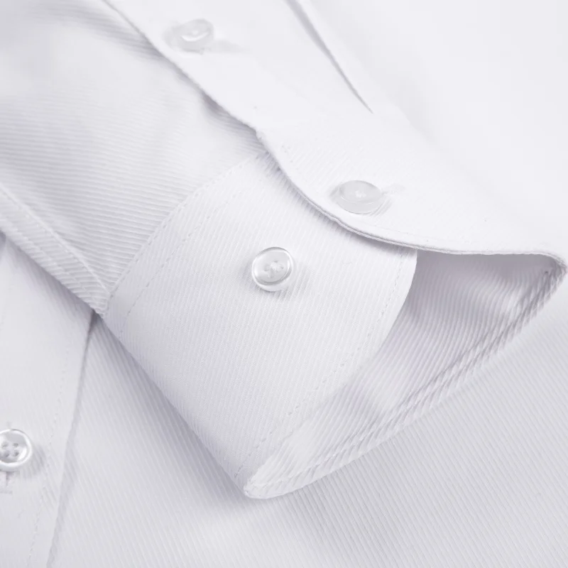 4XL مكتب قميص أبيض الرجال طويلة الأكمام الموضة الكلاسيكية المشارب قميص عادية جيب واحد قمصان طويلة الأكمام للرجال سليم صالح