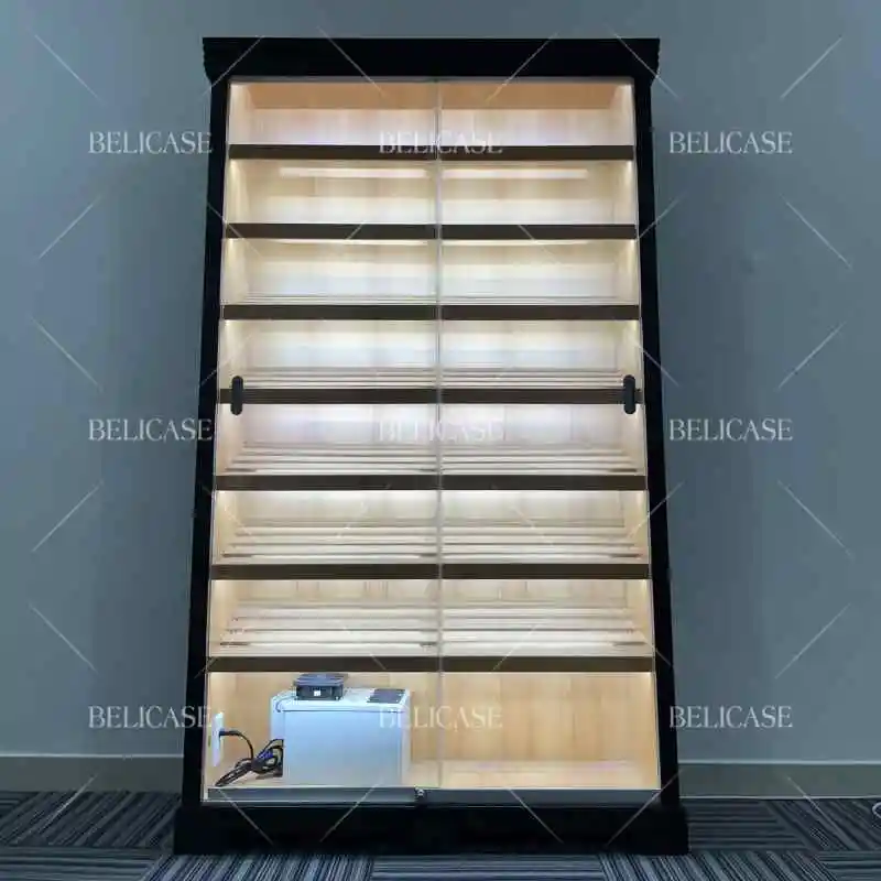 

customized.Spanish Cedar Shelves Luxury Cigar Cabinet Smoke Store Shenzhen Humodor Cigar Cabinet