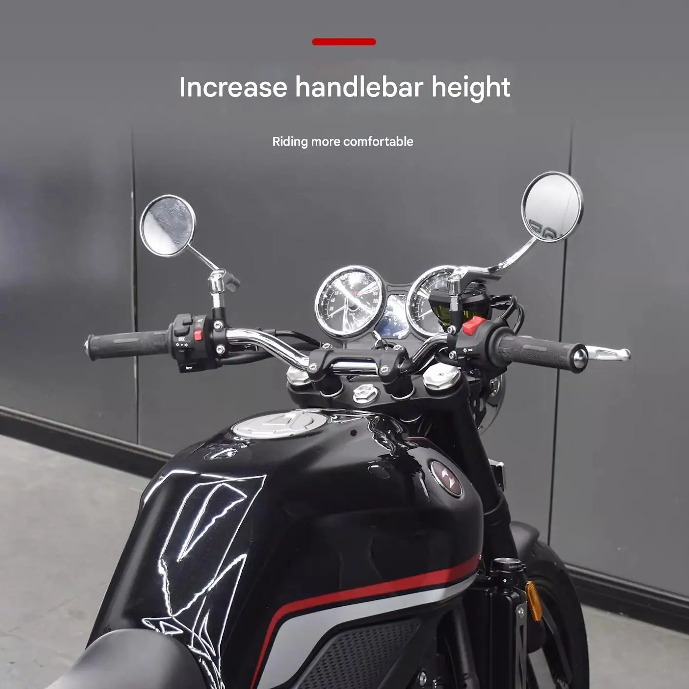 

For ZXMOTO 500F modified vehicle, the electroplated small handlebar with comfortable handlebar direct assembly accessory