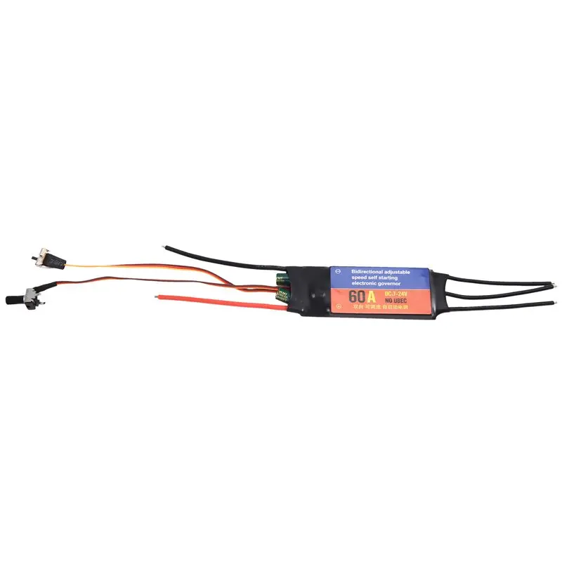 Brushless Motor Driver 60A 1000W Adjustable Stepless Speed Controller Forwards Reverse Self-Starting Switch