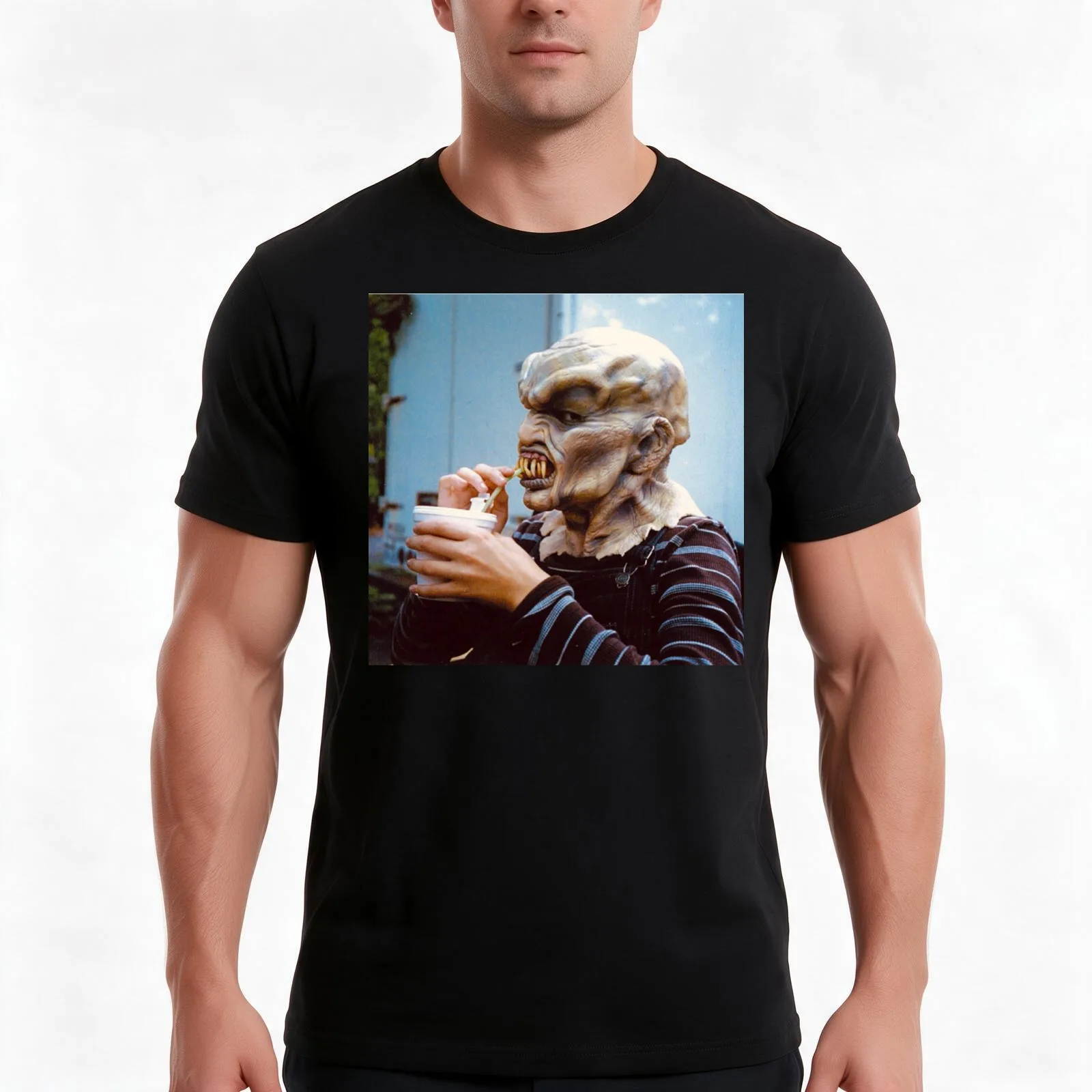 The Haunted Mask Goosebumps T-Shirt, Summer Casual Cotton Tee, Oversized Streetwear Tops, Vintage Graphic Print, 100% Cotton