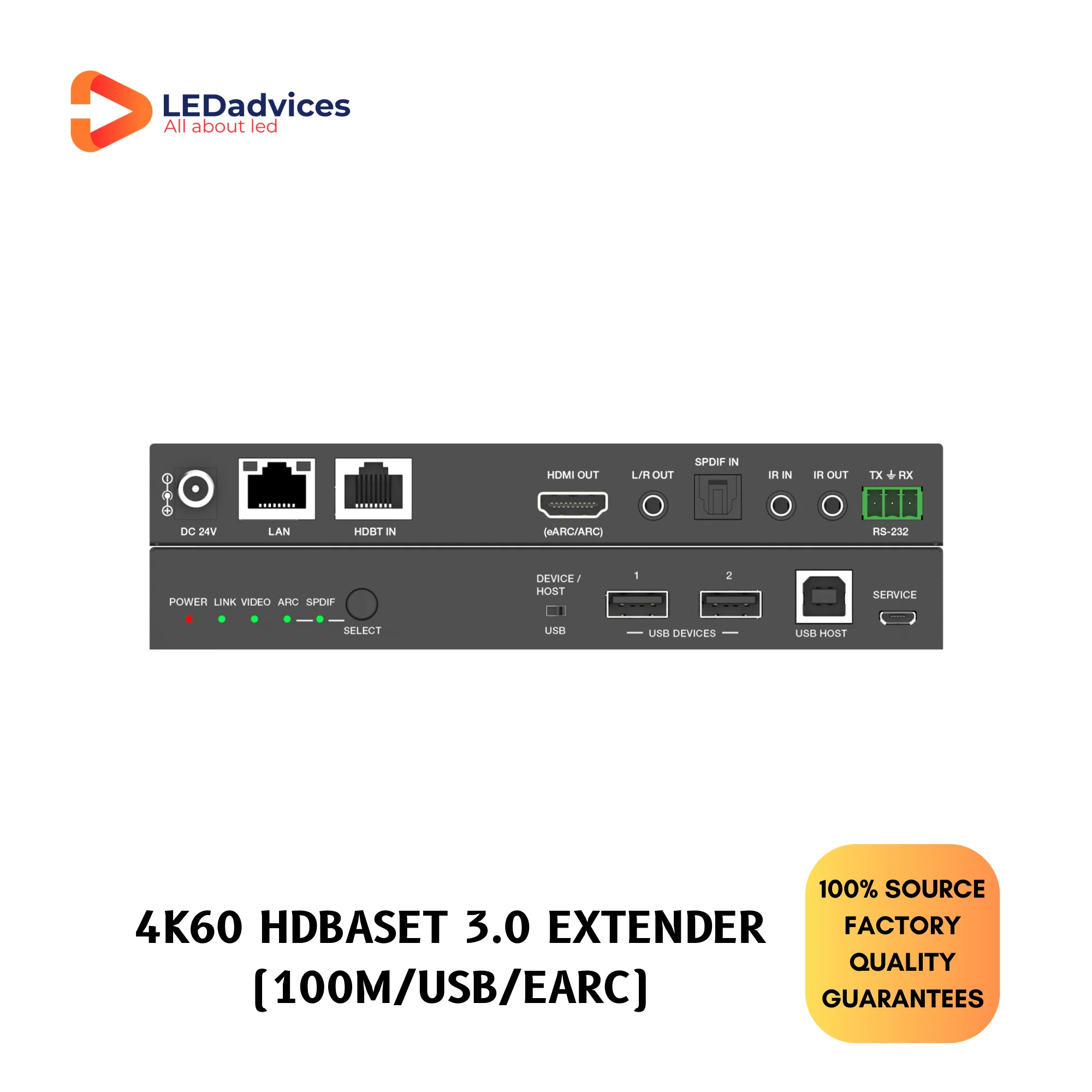 HDBaseT 3.0 Extender 100m 328ft with eARC/ARC Via CAT6A/7 Cables 1000Mbps Ethernet Dolby DVD UHTV Amplifier Home Theater