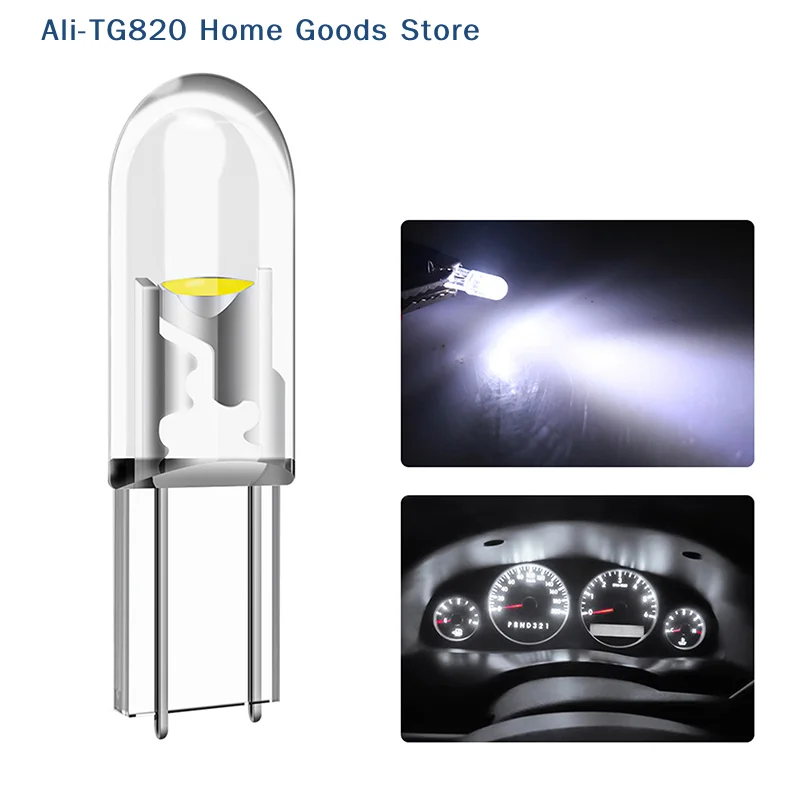 

[TG820]10Pcs T5 LED Super Bright Cob Lights Wedge Dashboard Gauge Car Warning Indicator Instrument Cluster Lamp
