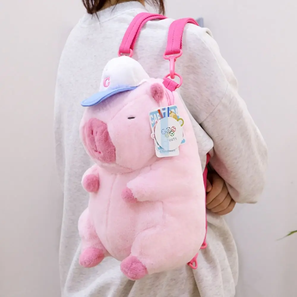 Animals Doll Sports Capybara Plush backpack Zipper Stuffed Capybara Plush Shoulder Bag Large Capacity Cosmetic Storage Bag